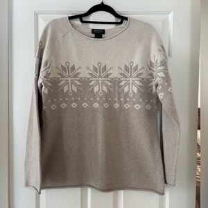 Eddie Bauer Nordic Snowflake Cotton Sweater - Size L - 100% Cotton